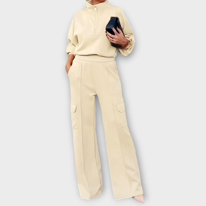 Elegant Wide-Leg Cargo Lounge Set