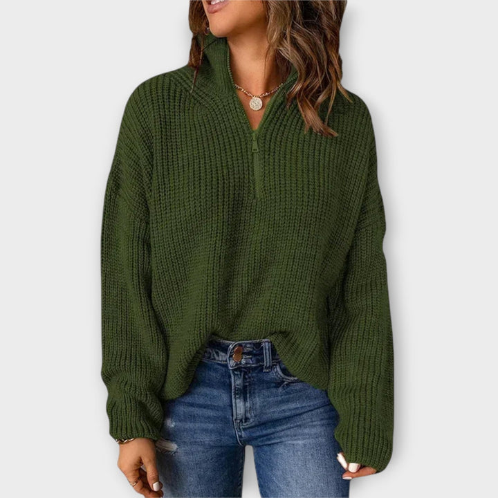 Comfortable Half-Zip Knit Pullover