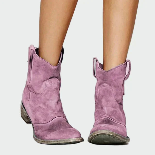 Vintage-Inspired Ankle Cowboy Boots