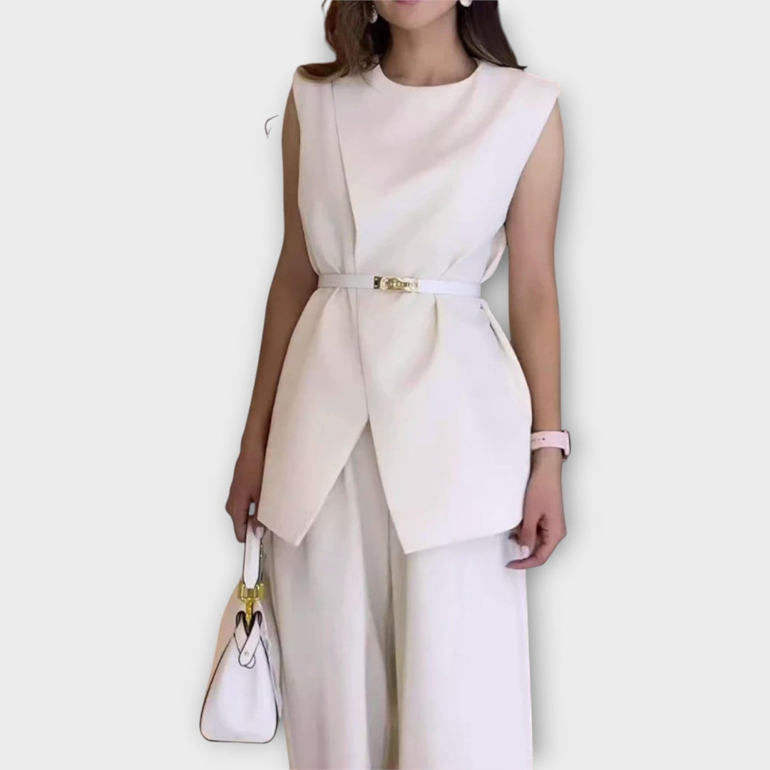 Elegant Belted Wide-Leg Jumpsuit