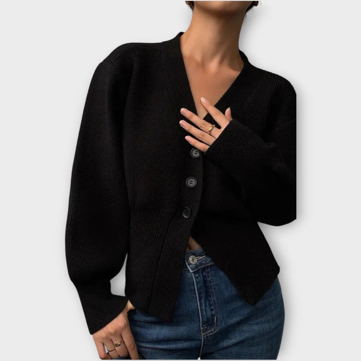 Chic Ribbed Knit Button-Up Cardigan