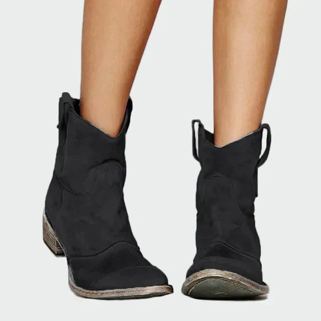Vintage-Inspired Ankle Cowboy Boots