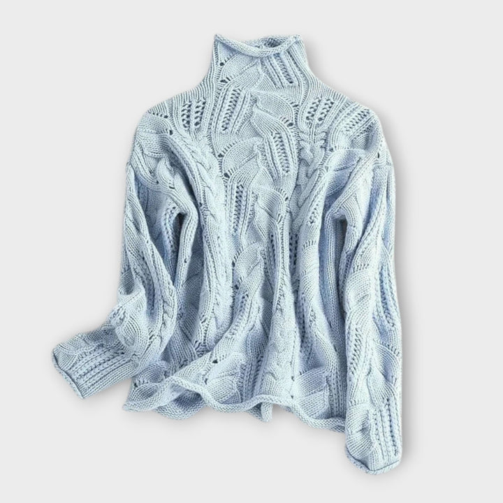 Soft Textured Knit Turtleneck Pullover