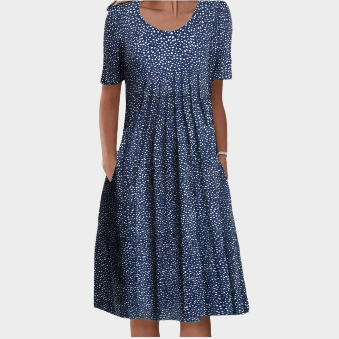 Summer Dress with Floral Stitching