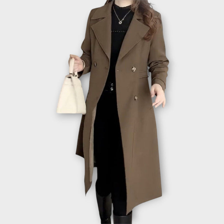 Timeless Double-Breasted Trench Coat with Refined Tailoring