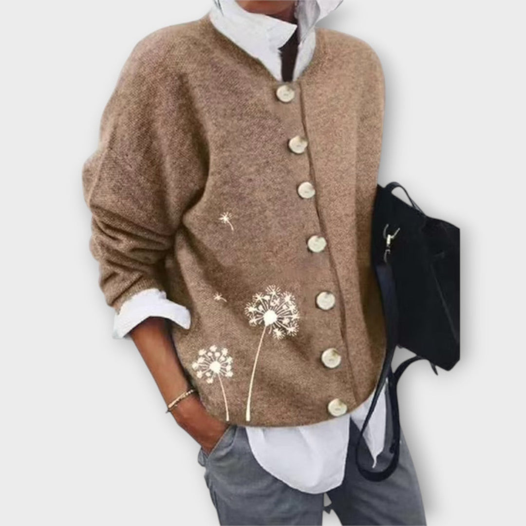 Comfortable Dandelion Button-Up Cardigan