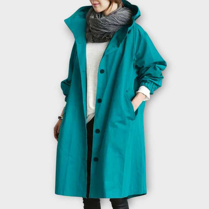 Extra-Large Hooded Button-Up Rain Jacket