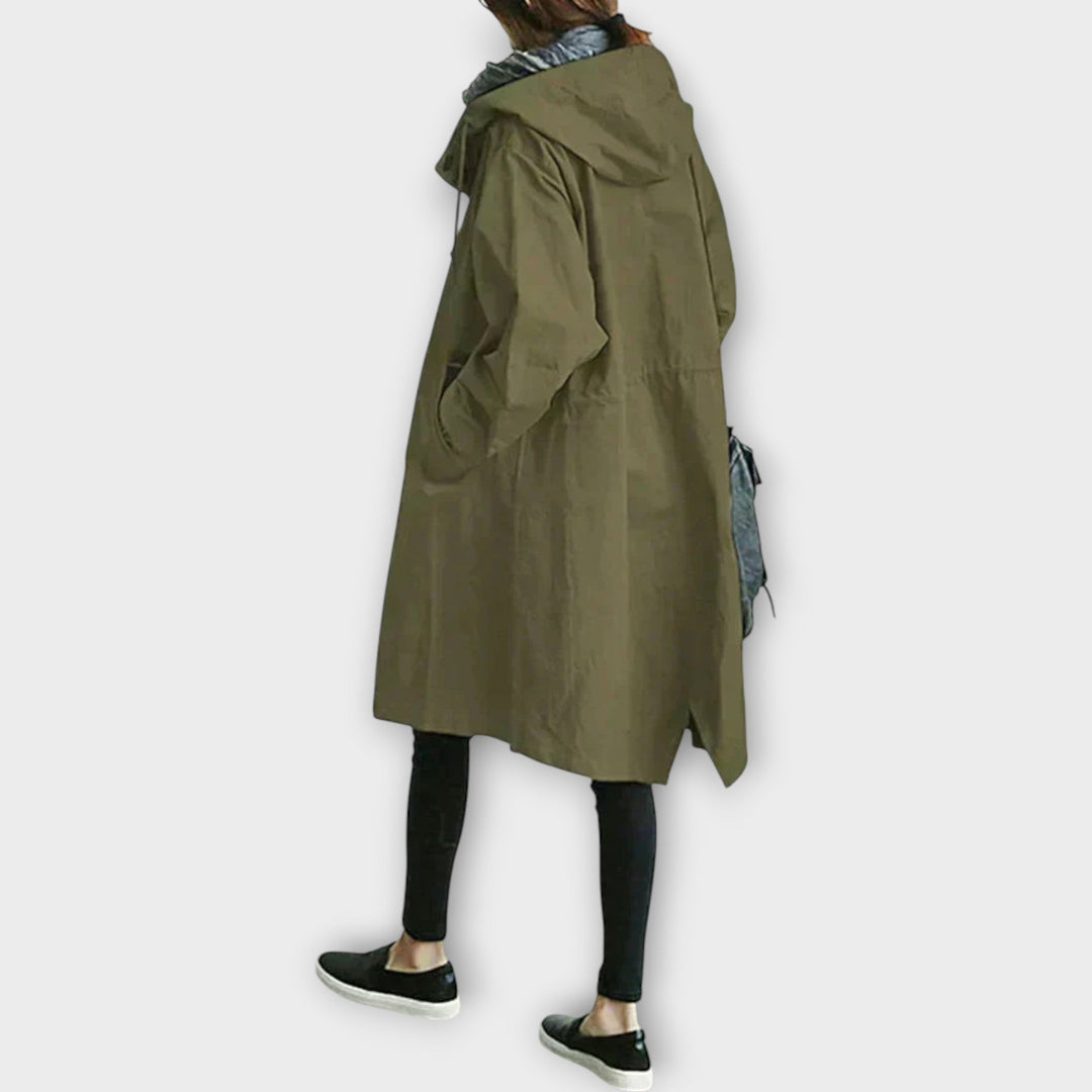 Extra-Large Hooded Button-Up Rain Jacket