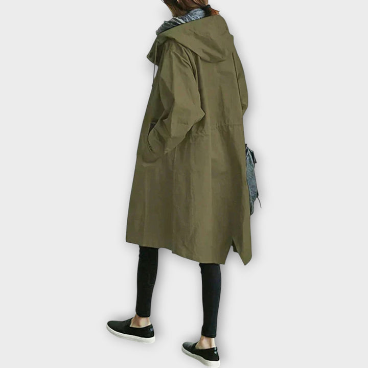 Extra-Large Hooded Button-Up Rain Jacket