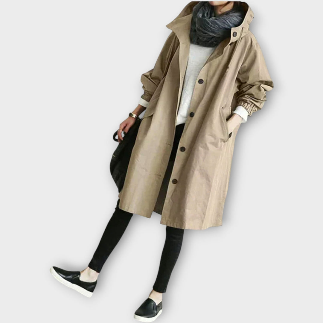 Extra-Large Hooded Button-Up Rain Jacket