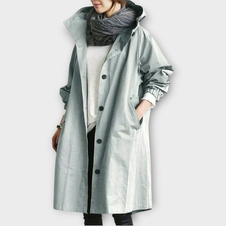 Extra-Large Hooded Button-Up Rain Jacket