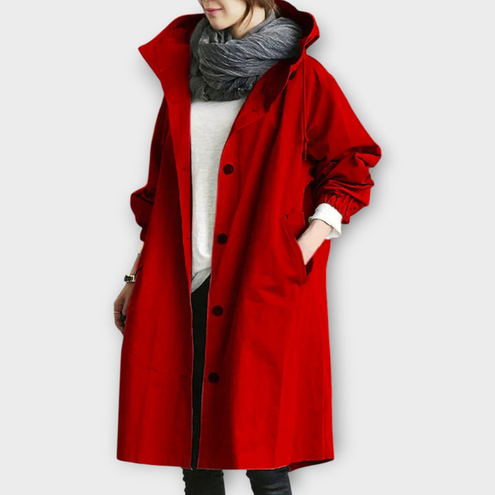 Extra-Large Hooded Button-Up Rain Jacket