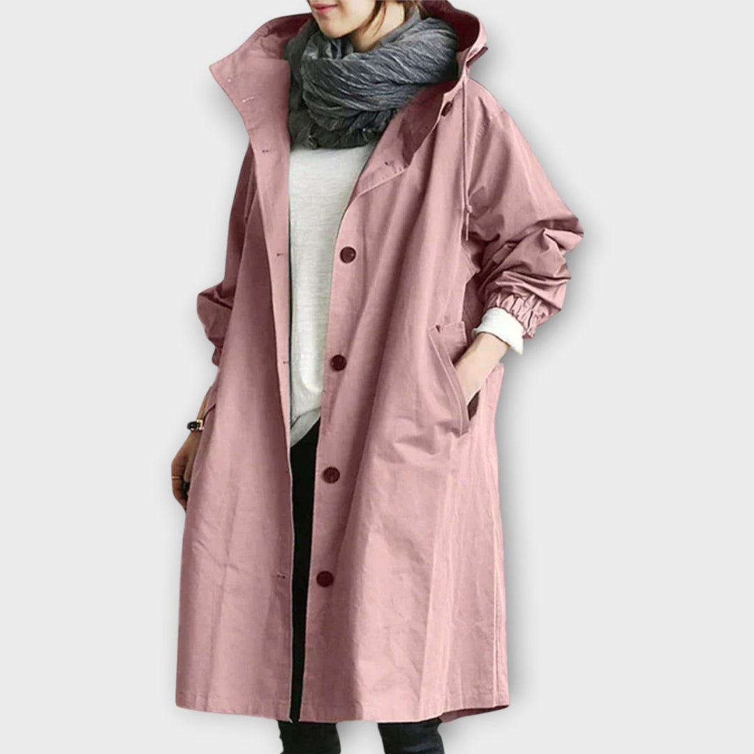 Extra-Large Hooded Button-Up Rain Jacket