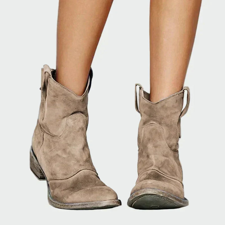 Vintage-Inspired Ankle Cowboy Boots