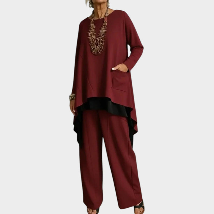 Minimal Layered Asymmetrical Two-Piece Set