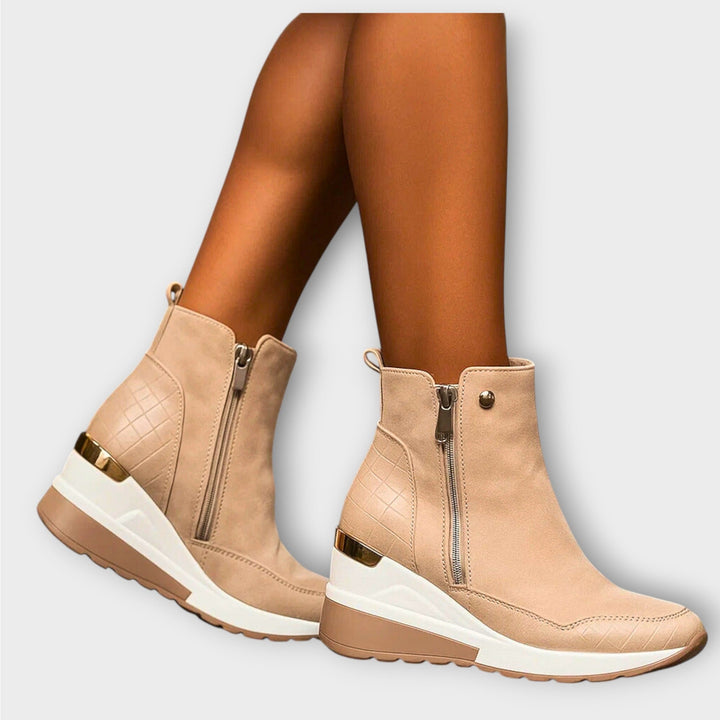 Wedge Sole Zip Ankle Sneakers