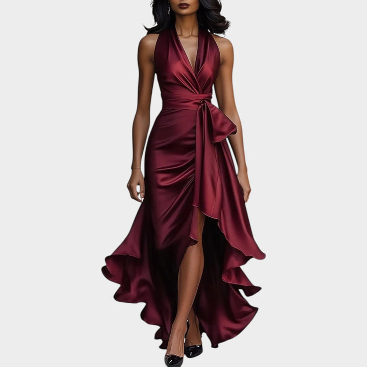Halter Wrap Evening Gown