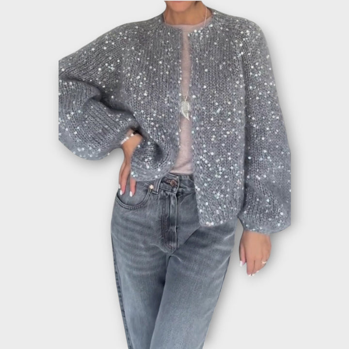 Chic Sparkle Knit Cardigan – Soft, Effortlessly Elegant Style