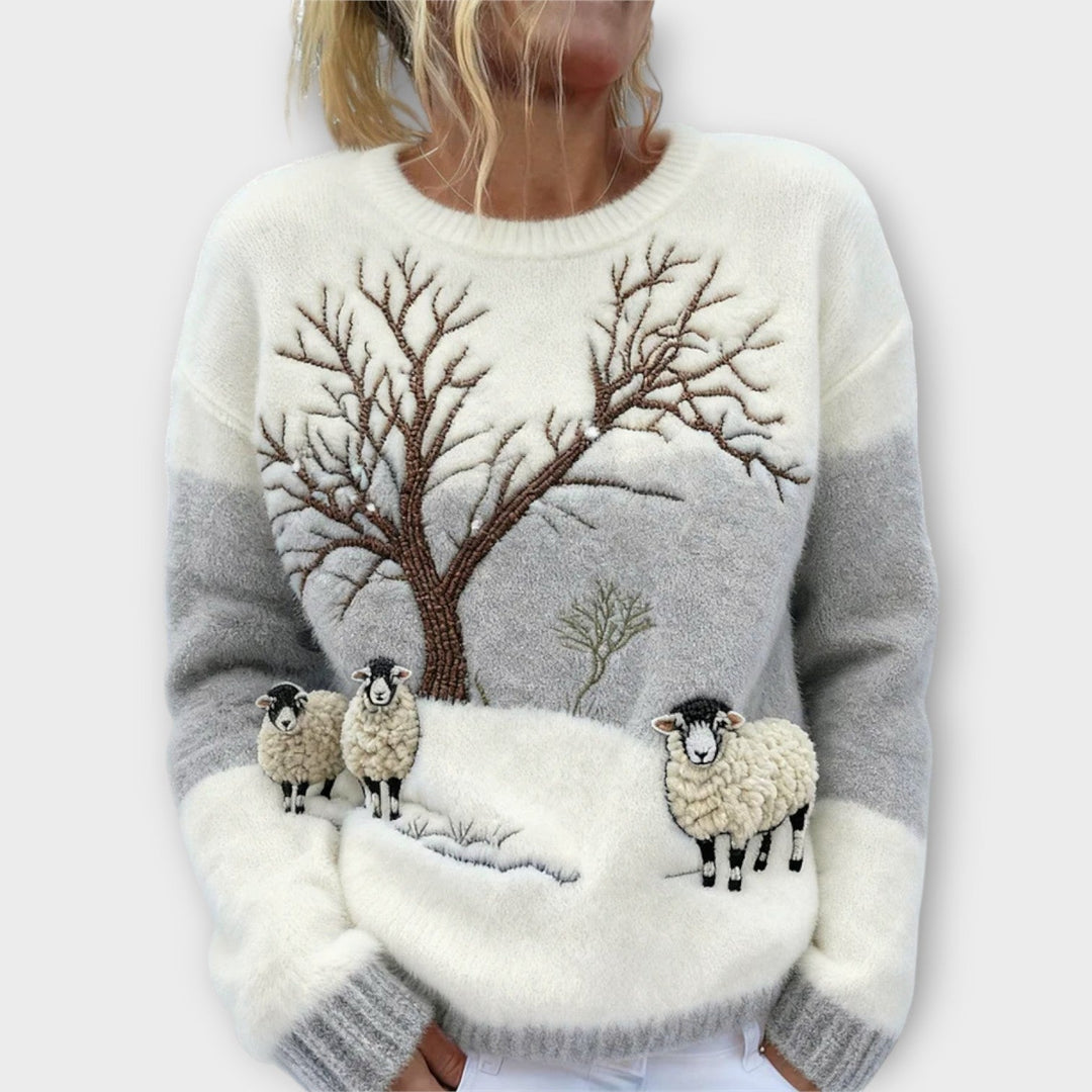 Cozy Winter Sheep Design Sweater