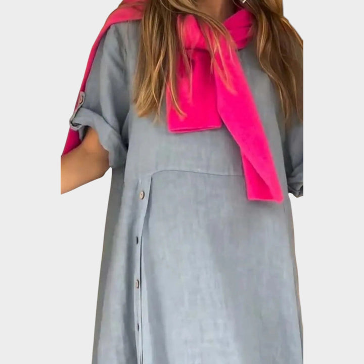 Relaxed Button‑Detail Maxi Dress