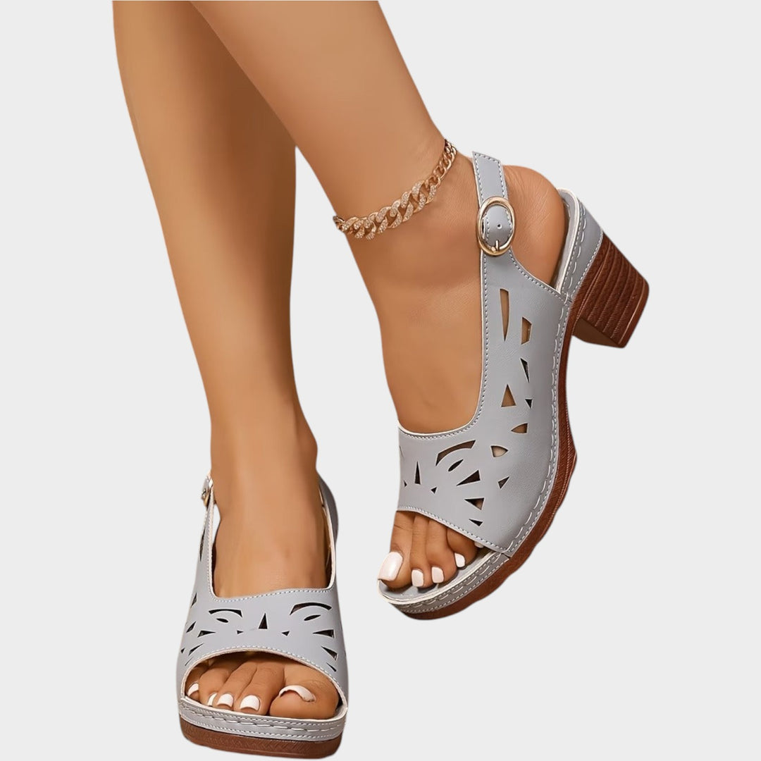 Cutout Slingback Comfort Heels