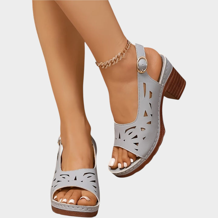 Cutout Slingback Comfort Heels