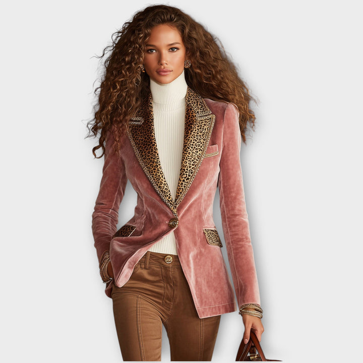 Statement Trim Velvet Tailored Blazer