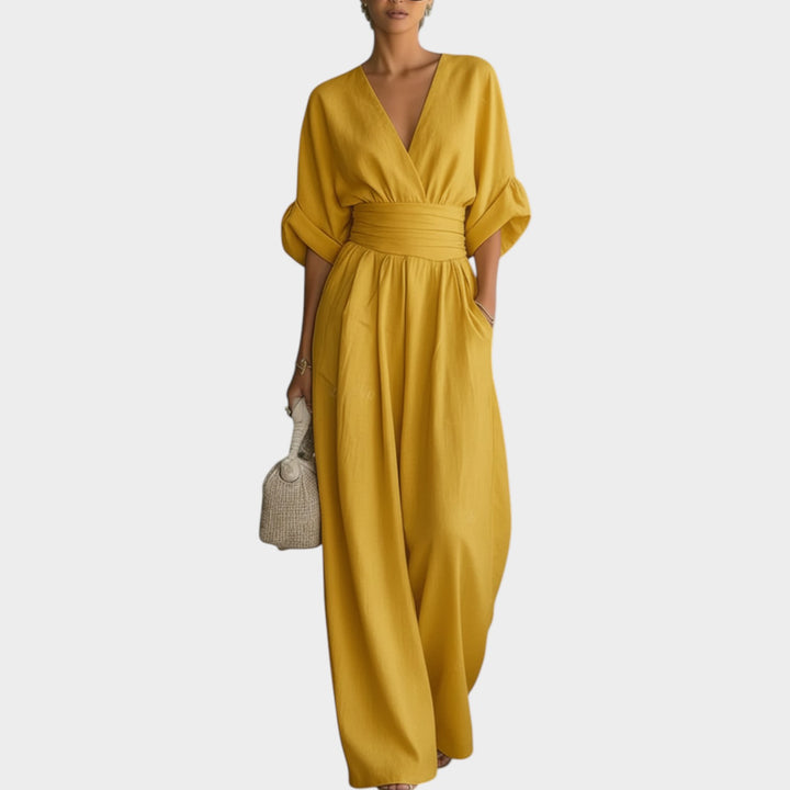 Soft Draped Wide-Leg Jumpsuit