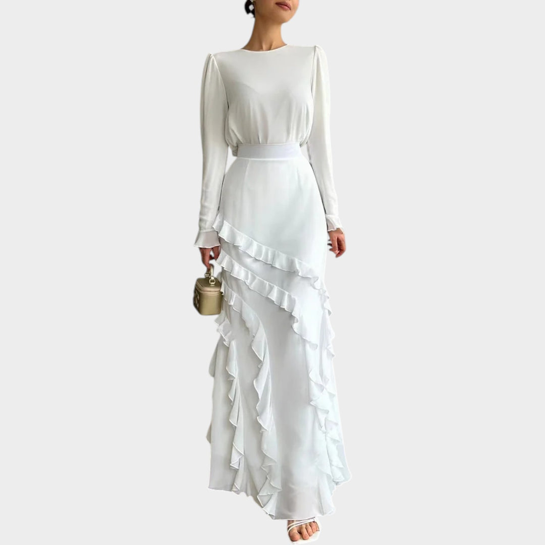 Elegant Ruffle Evening Gown