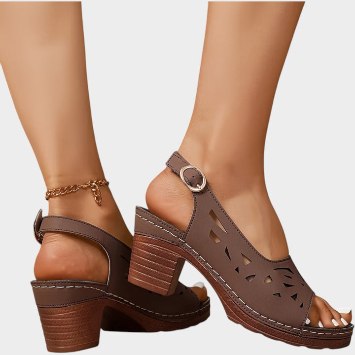 Cutout Slingback Comfort Heels