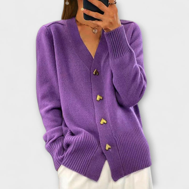 Marij – Women's V-Neck Sweater in Vintage Style