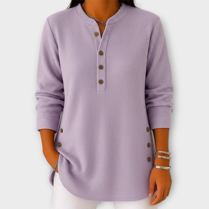 Timeless Knit Top with Button Accents