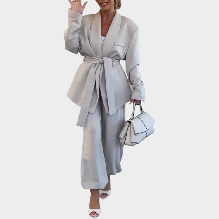 Belted Tailored Two-Piece Set