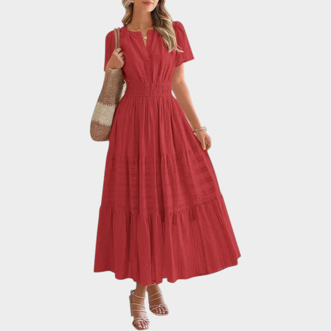 Smocked Waist Tiered Maxi Dress
