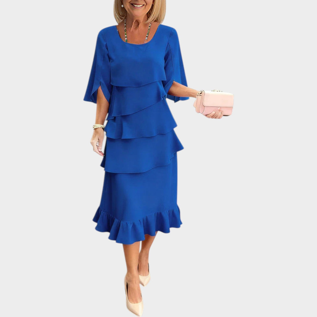 Layered Ruffle Midi Dress