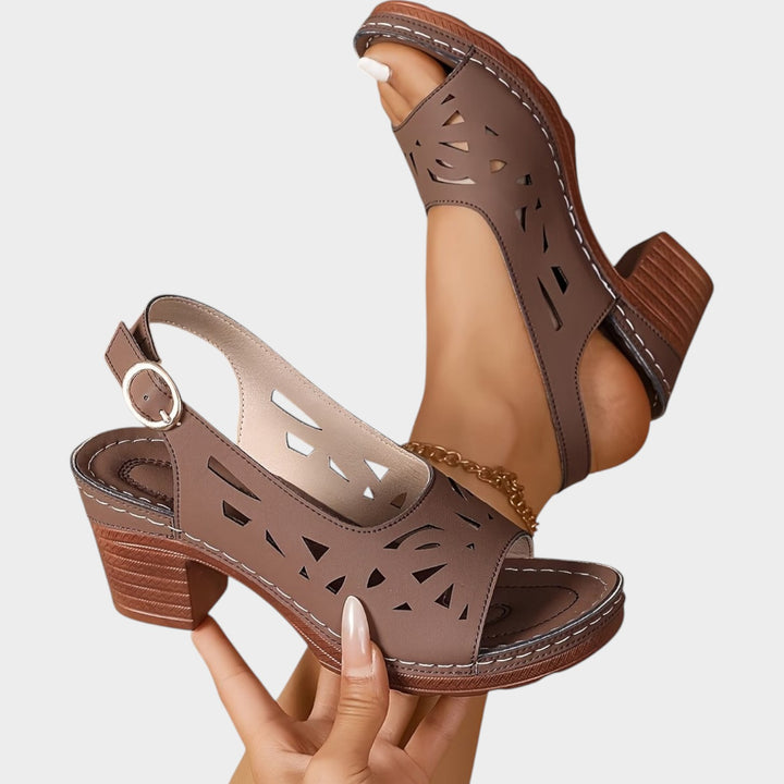 Cutout Slingback Comfort Heels