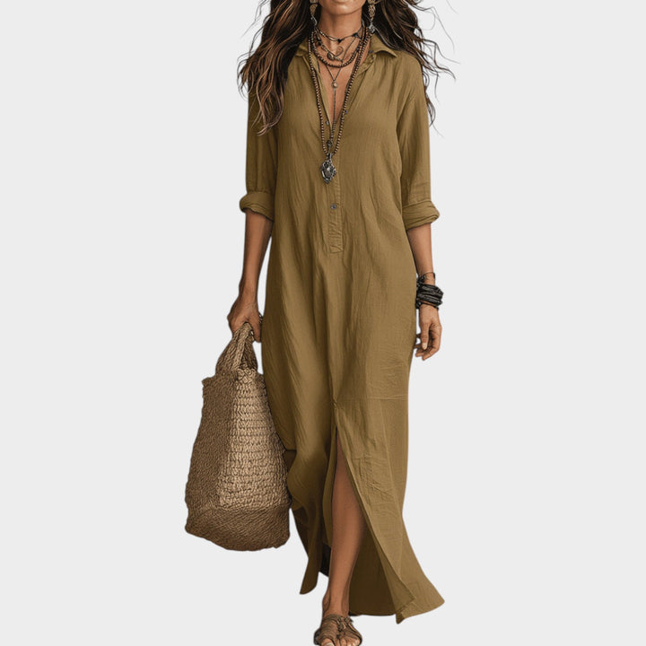 Effortless Boho Shirt Maxi Dress