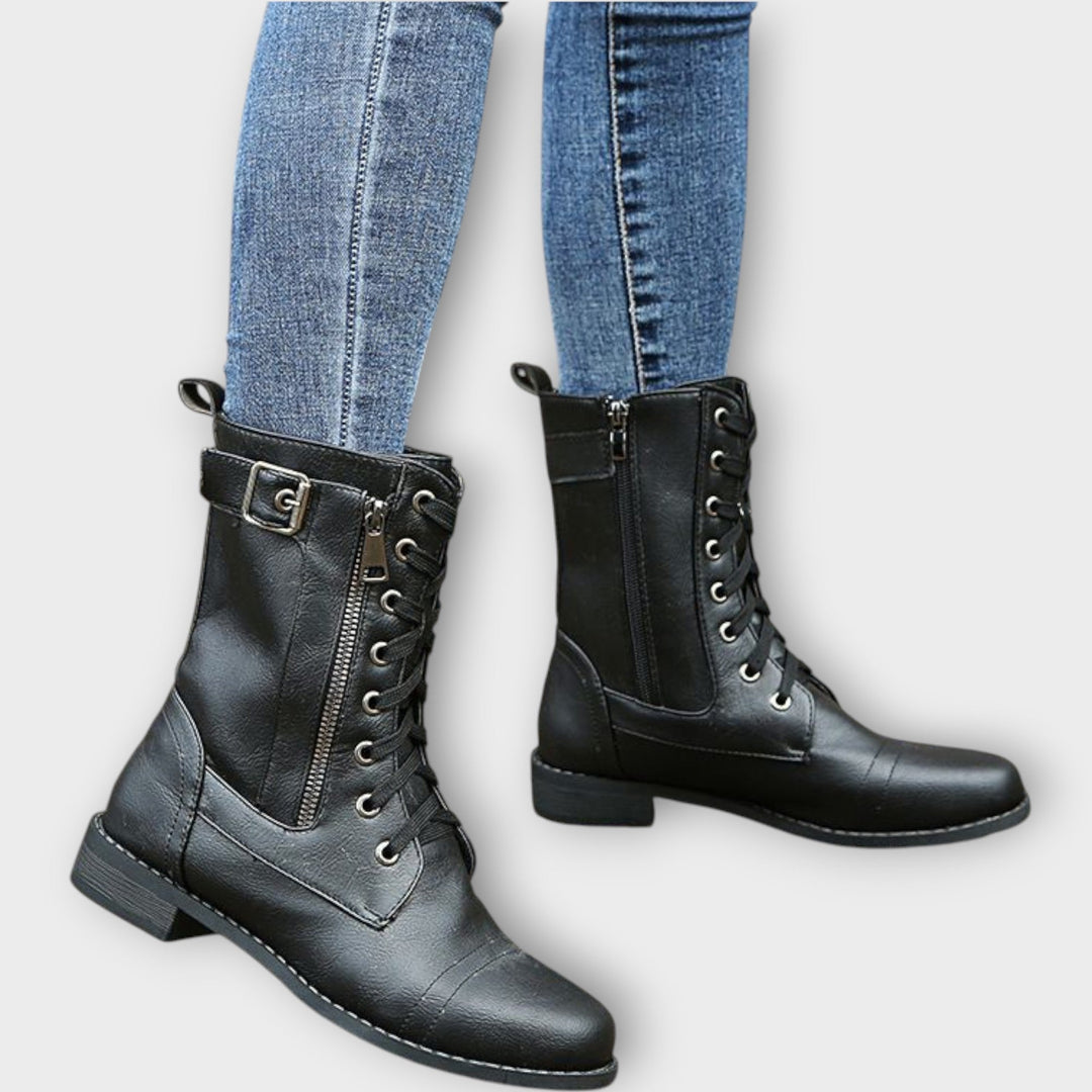 Timeless Lace-Up Leather Ankle Boots