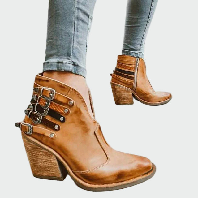 Vintage-Inspired Leather Ankle Boots