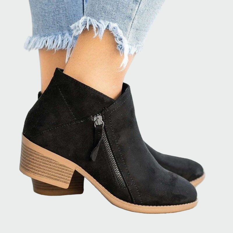 Luxury Leather Orthopedic Heeled Boots for Winter