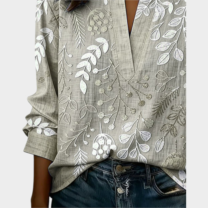 Botanical Print Relaxed Blouse