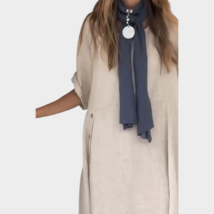 Relaxed Button‑Detail Maxi Dress