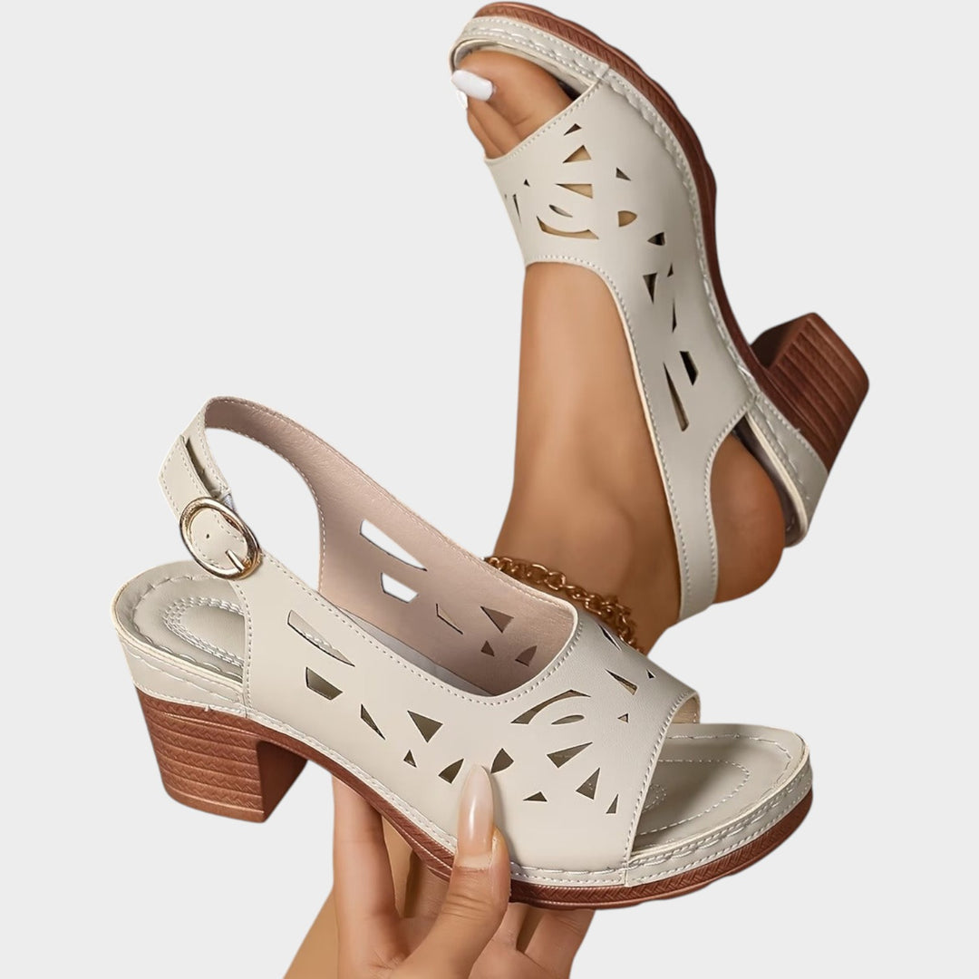 Cutout Slingback Comfort Heels