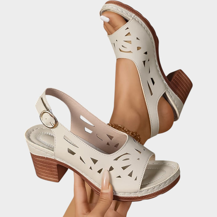 Cutout Slingback Comfort Heels