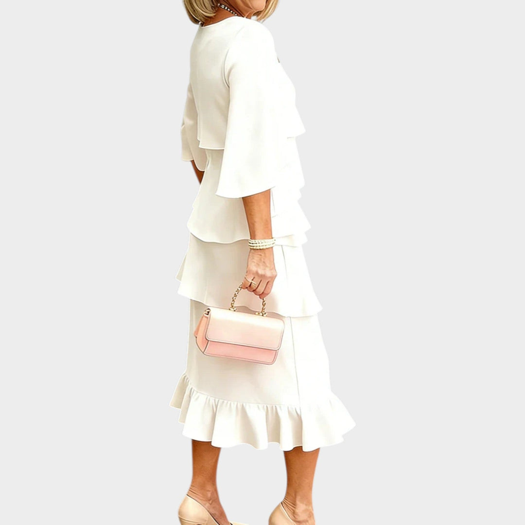 Layered Ruffle Midi Dress