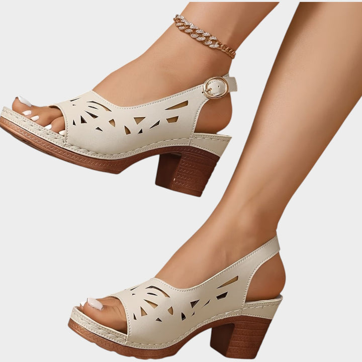 Cutout Slingback Comfort Heels