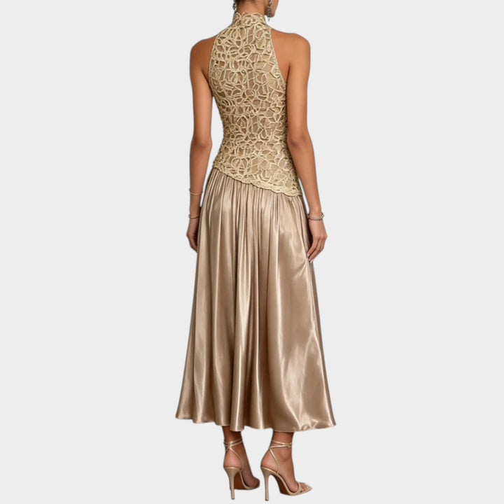 Luxe Lace & Satin Midi Dress