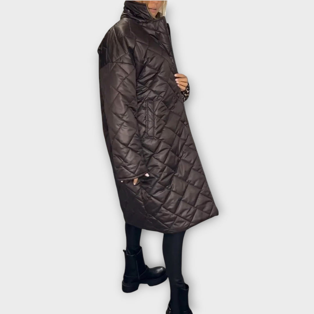 Quilted Longline Winter Puffer Coat