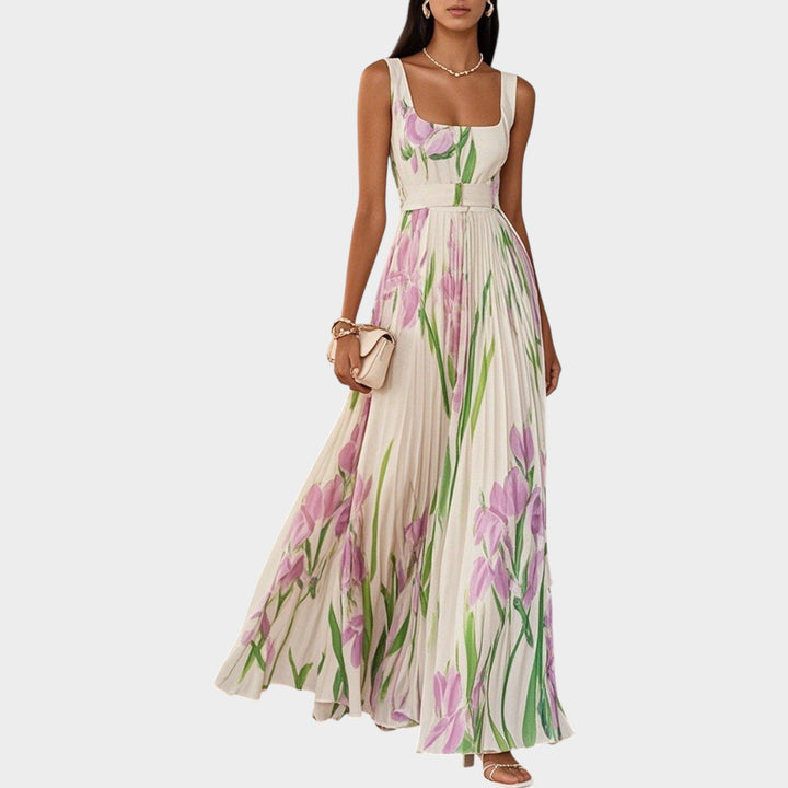 Floral Pleated Maxi Dress