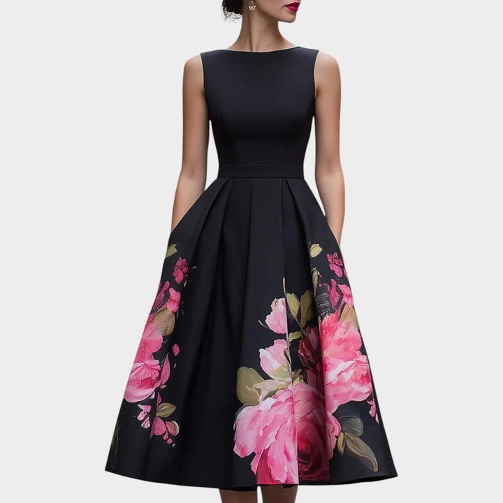 Elegant Floral Fit & Flare Dress